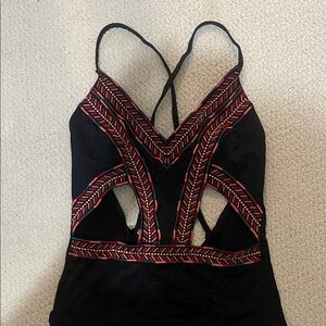 Elegant Black and Red Women's Intimate Bodysuit